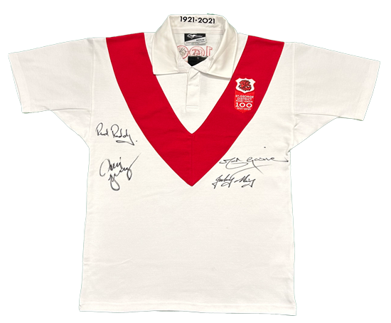 St George Dragons Centenary Jersey signed by surviving members of the Team of the Century (short sleeve)