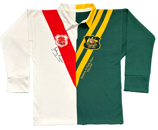 Johnny Raper signed ‘Centenary of Rugby League 1908-2008’ split jersey