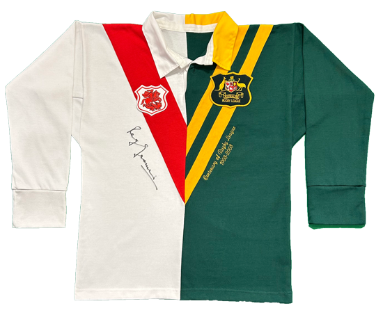Reg Gasnier signed ‘Centenary of Rugby League 1908-2008’ split jersey