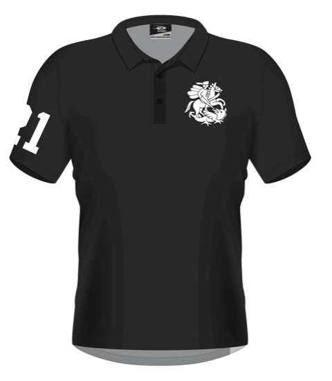 St George DRLFC 21 Polo - Black with White
